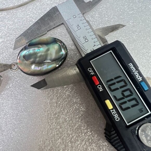 Vtg 925 Silver Abalone Pendant & Earrings JRI & ATI MX 925 Torque Choker Necklac - Picture 9 of 11